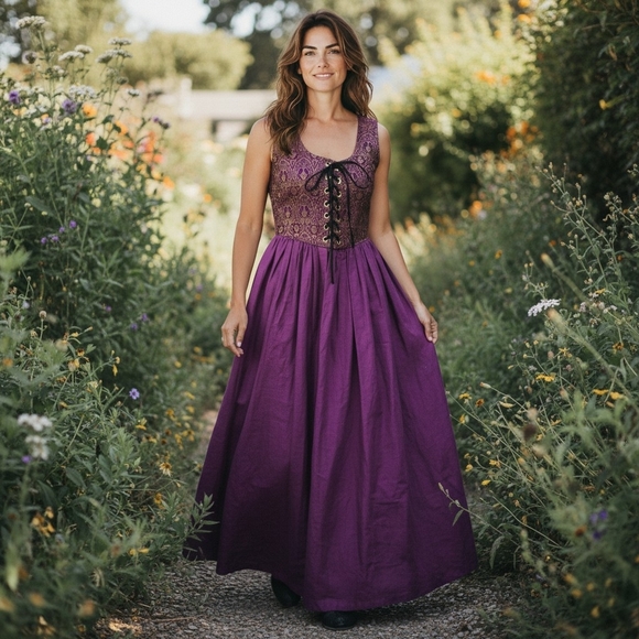 The Pyramid Collection Dresses & Skirts - The Pyramid Collection Purple Lace-Up Midi Dress